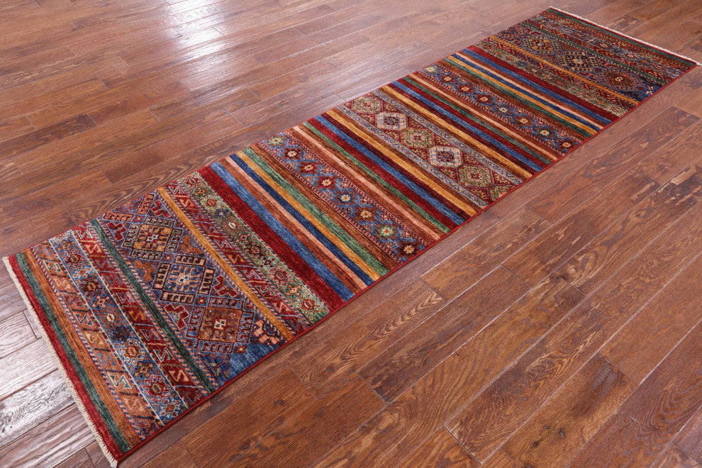 Khorjin Super Kazak Hand-Knotted Runner Rug 2' 8" X 9' 8" Q5459