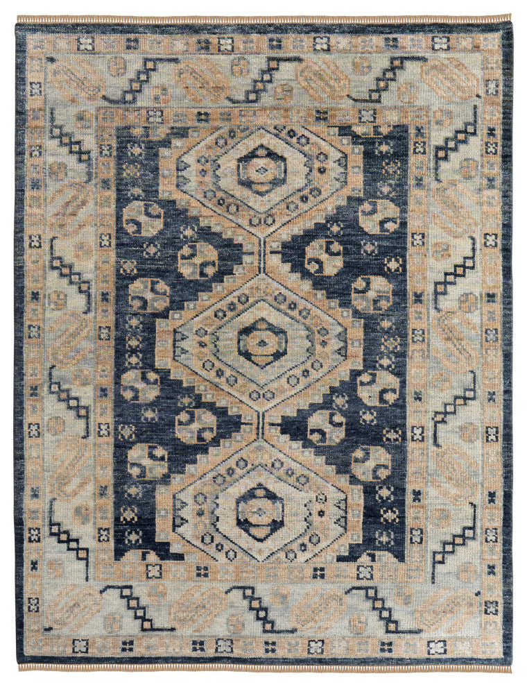 Foxboro R6943 Traditional/Classic Area Rug, Blue/Ivory, 12'x15'