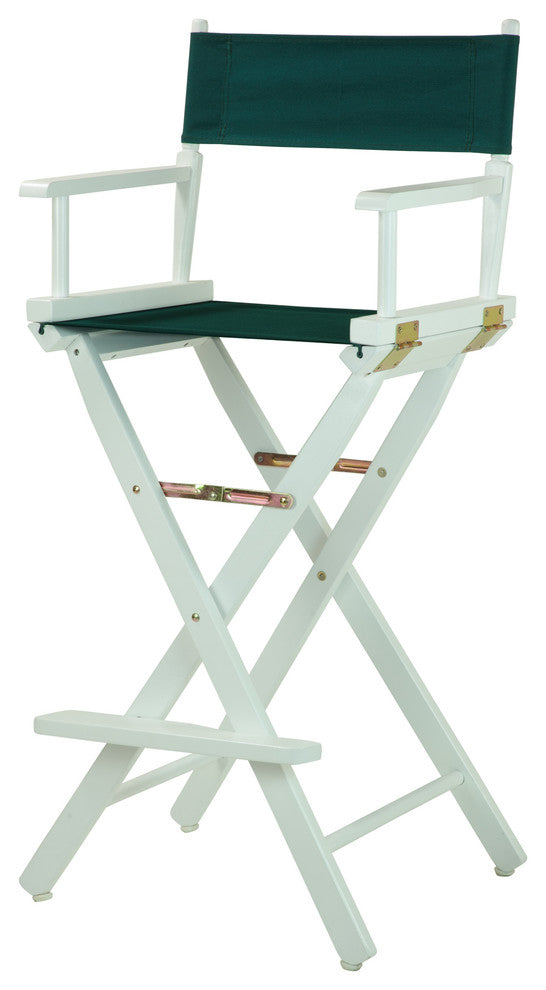 030" Director's Chair White Frame-Hunter Green Canvas