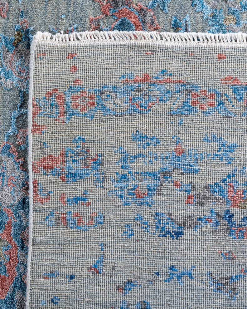 Ikat One-of-a-Kind Hand-Knotted Area Rug Gray, 9' 0" x 12' 1"