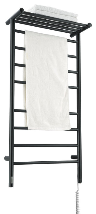 Ancona Piazzo OBT 8-Bar Towel Warmer, On-Board Timer, Matte Black