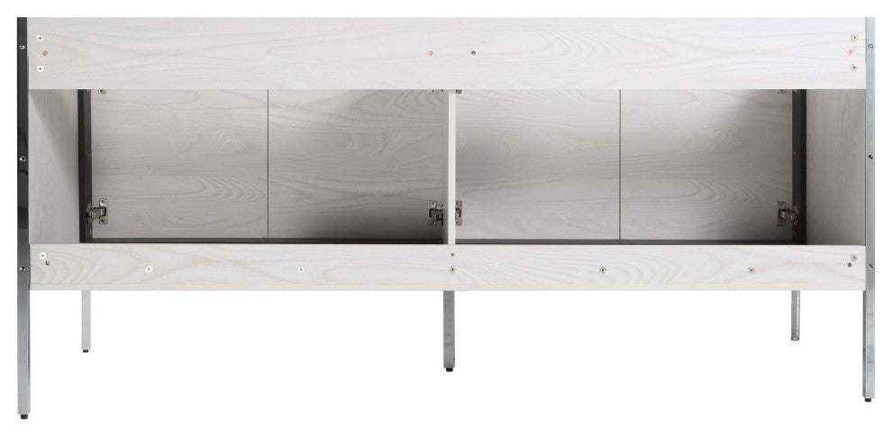 Oakville Bath Vanity, Ceramic Sink, Mild Grey Oak, 72 Inch, Chrome Hardware