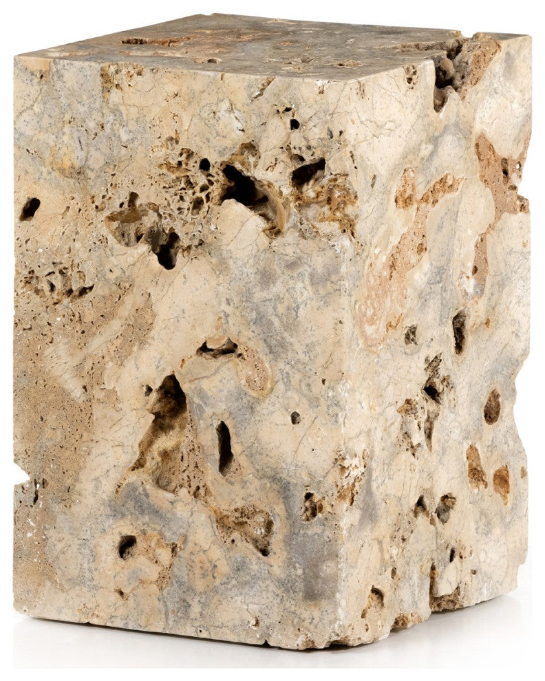 Faydon End Table-Romano Fosse Travertine
