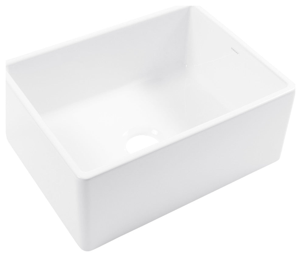 Austen Crisp White Fireclay 24" Single Bowl Farmhouse Undermount Sink