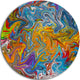 Fractal Flowing Colors, Abstract Art Disc Metal Wall Art, 23"