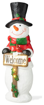 29.25"H Christmas Resin Snowman Porch Decor