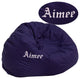 Personalized Oversized Solid Navy Blue Bean Bag Chair for Kids and Adults