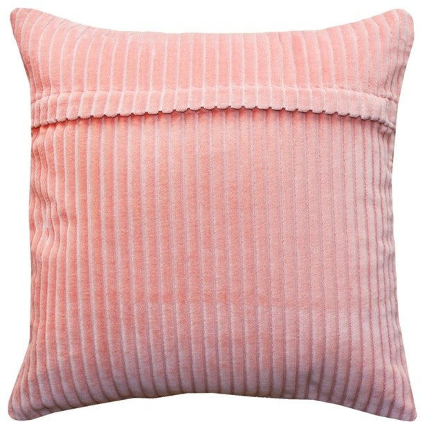 Pillow Decor Cotton Corduroy Throw Pillow 16"x16", Pastel Pink