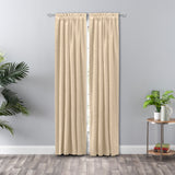 Hudson Rod Pocket Pair Curtains with Tiebacks, Natural, 100" X 84"
