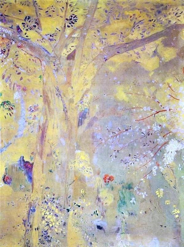 Odilon Redon Yellow Tree, 21"x28" Wall Decal