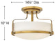Hinkley Harper Three Light Semi-Flush Mount 3641HB