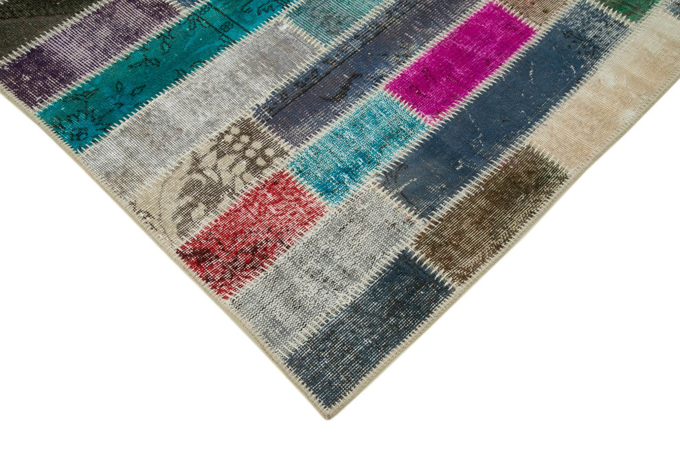 Rug N Carpet - Hand-Knotted Oriental 6' 2" x 8' 2" Wool Patchwork Area Rug