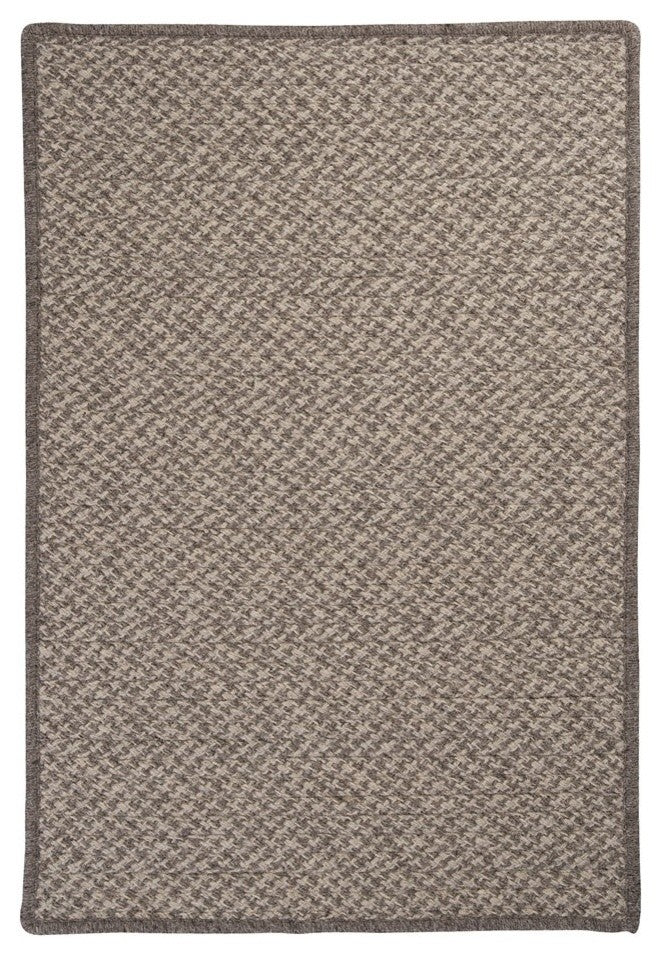 Natural Wool Houndstooth HD32 Latte Modern Area Rug, Rectangular 7'x9'