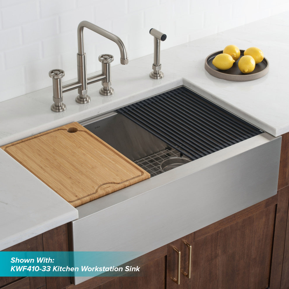 Urbix Bridge Kitchen Faucet, Spot Free Stainless Steel