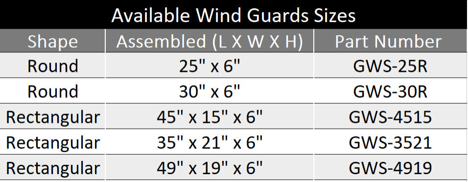 35"x21" Glass Wind Guard for Rectangular Fire Tables