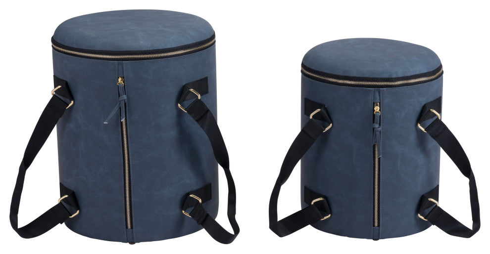 Candice Ottoman Storage Set Blue