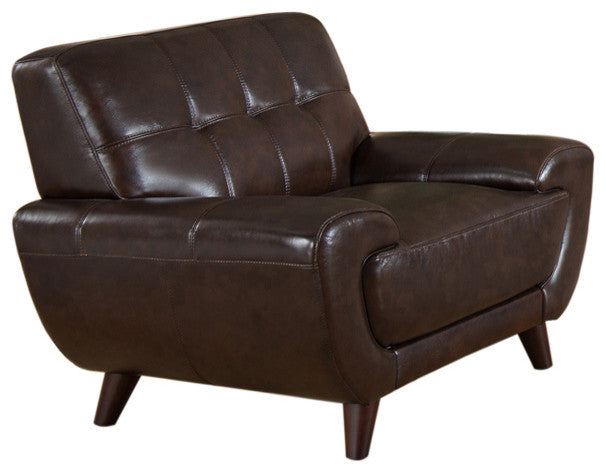 Nicole Leather Craft Chair, Dark Brown