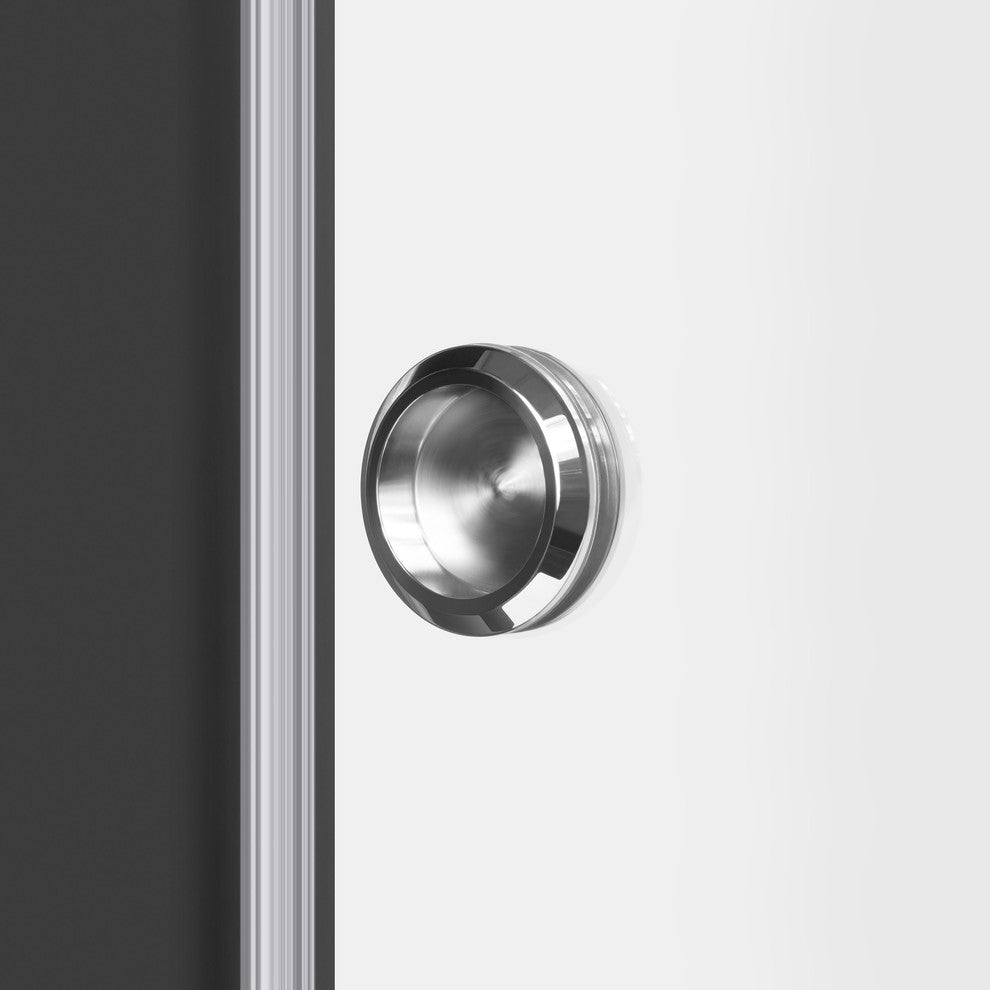 Bypass Sliding Modern Shower Doors, Chrome, 60"w"x76"h