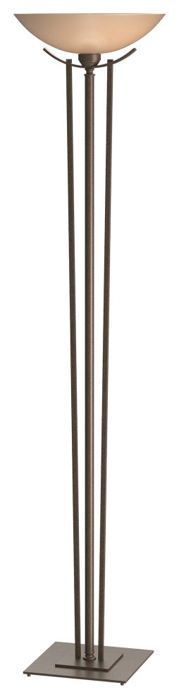 Taper Torchiere, Bronze Finish - Sand Glass