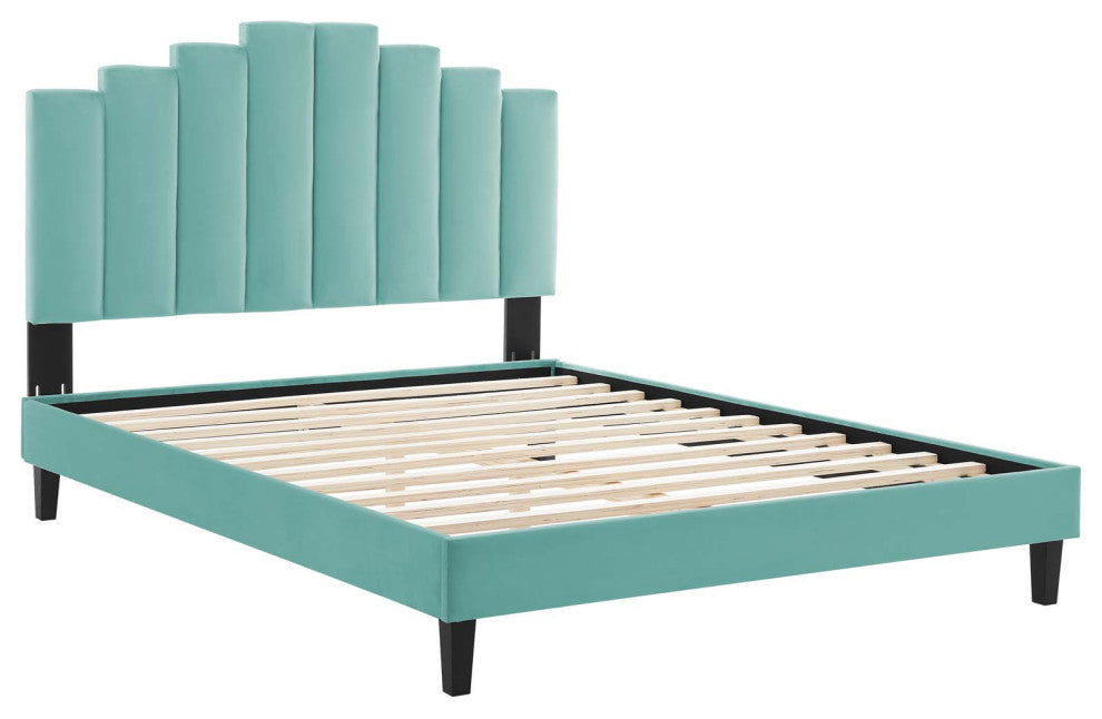 Elise Full Performance Velvet Platform Bed MOD-6877-MIN