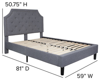 Full Platform Bed-Light Gray