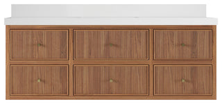 Sonoma Floating 60 Single Vanity in Dark Natural with 2" White Quartz