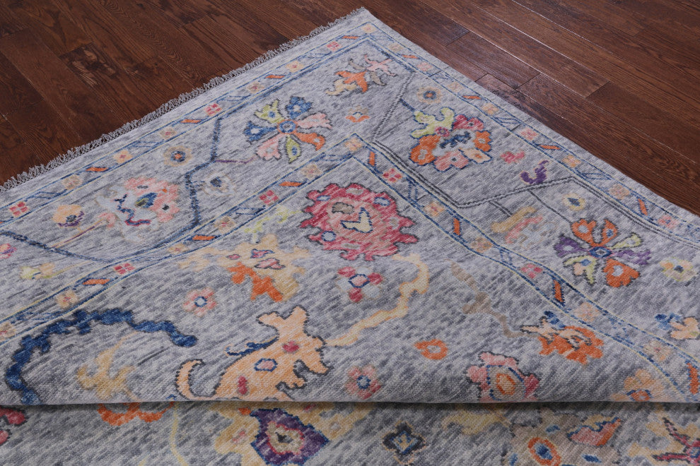 Turkish Oushak Handmade Wool Rug 9' 1" X 11' 11" - Q16131