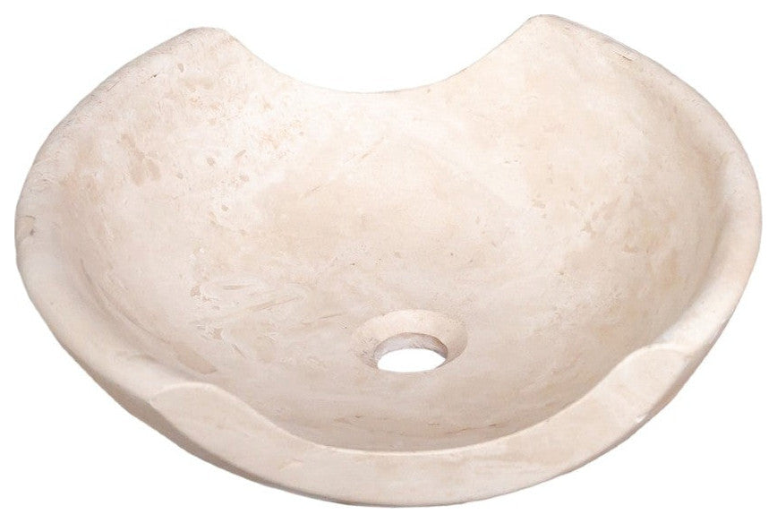 Light Beige Travertine Natural Stone Vessel Sink (W)16" (L)16" (H)6"