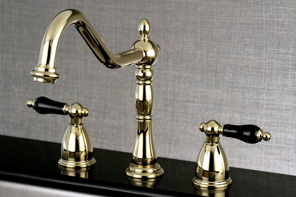 Kingston Brass Widespread Kitchen Faucet, Polished Brass