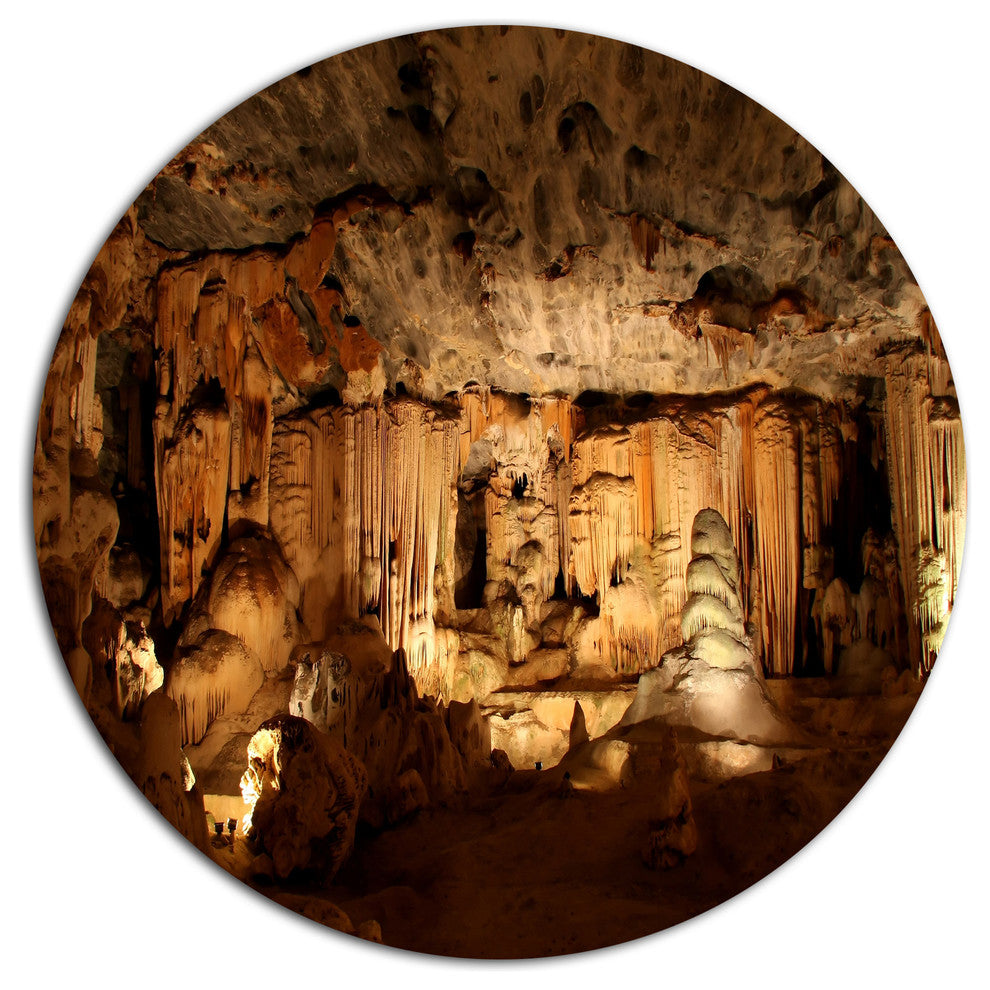 Dark Cango Caves South Africa, African Landscape Round Wall Art, 23"