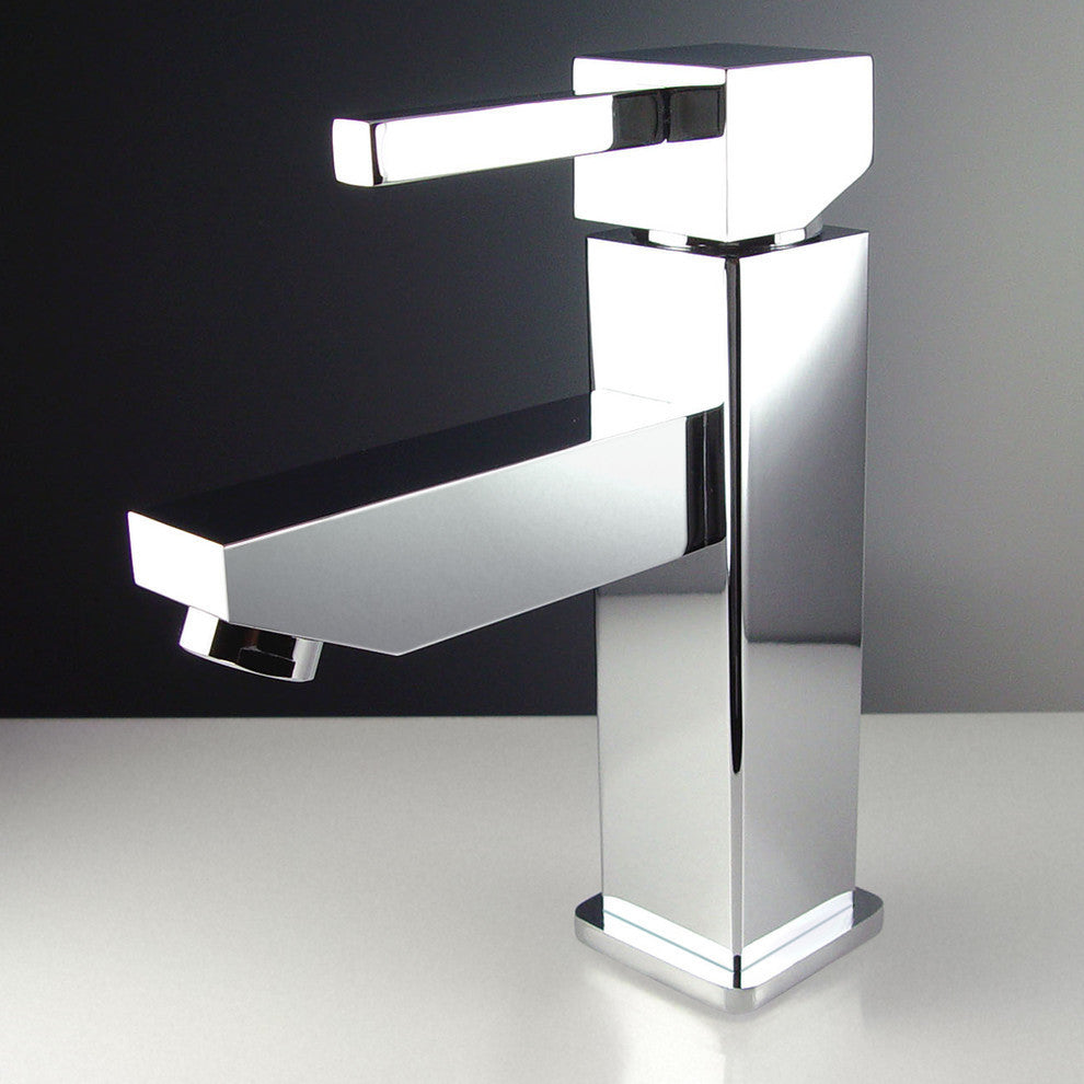 Coda 14" White Modern Corner Bathroom Vanity, Faucet FFT1040CH
