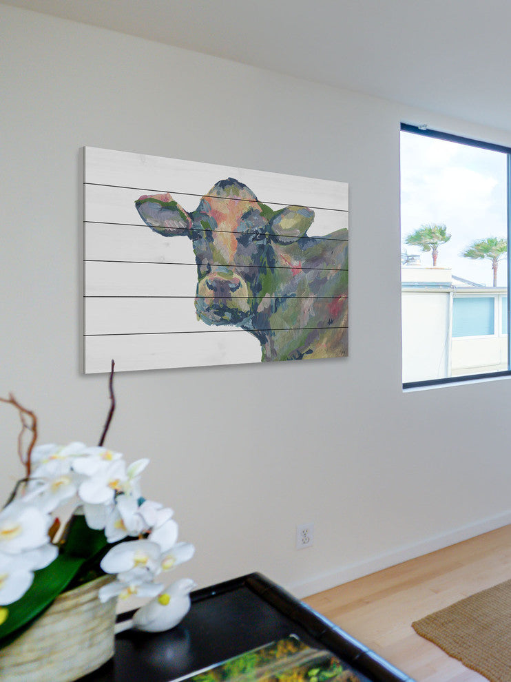 "No Way" Painting Print on White Wood, 36"x24"