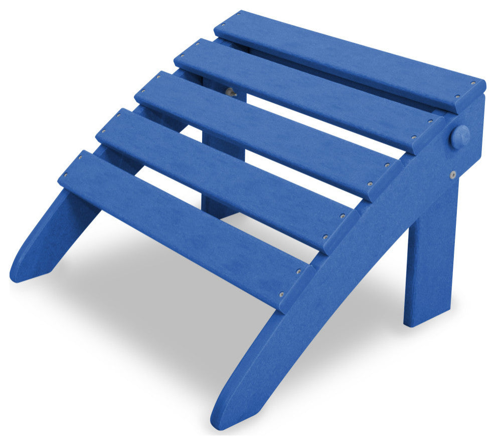Ivy Terrace Classics Folding Ottoman, Pacific Blue