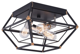 Bartlett 18" 3-Light Flush Mount Oil Rubbed Bronze With Satin Nickel