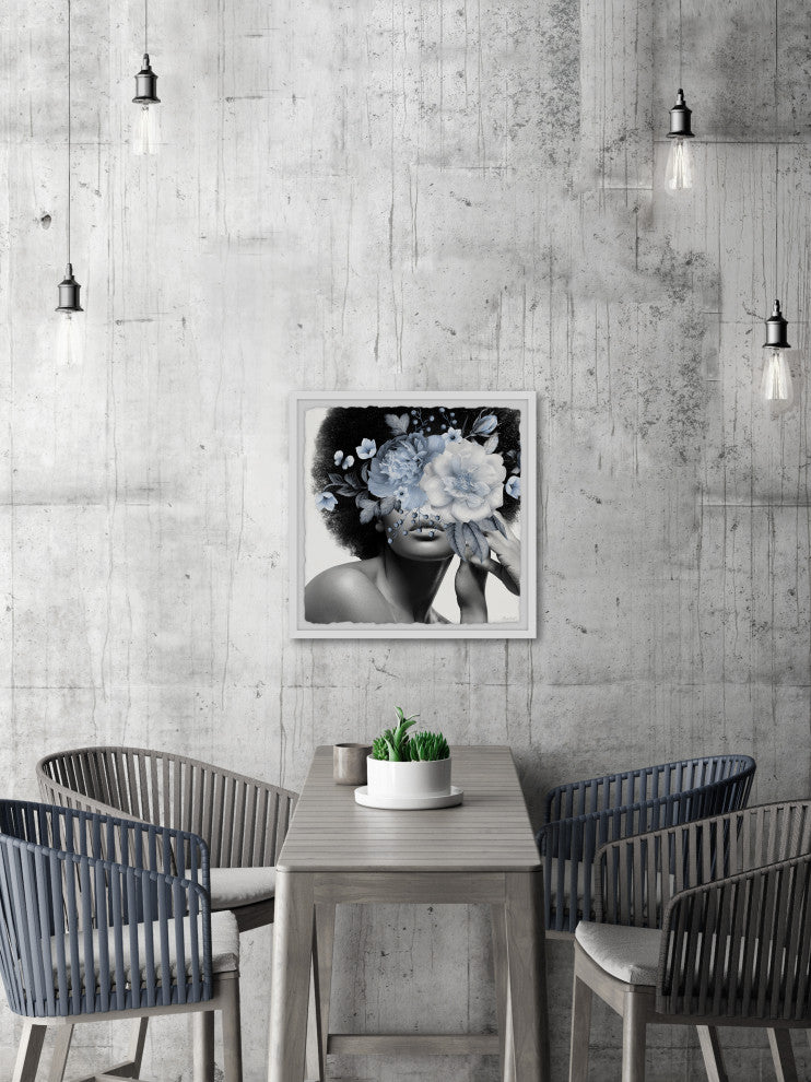 "Flower Mask" Framed Painting Print, 12x12