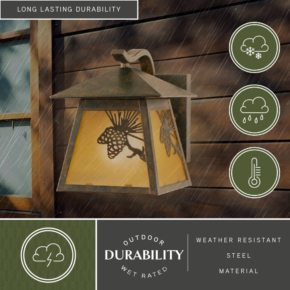 Whitebark 7" Outdoor Wall Light Olde World Patina