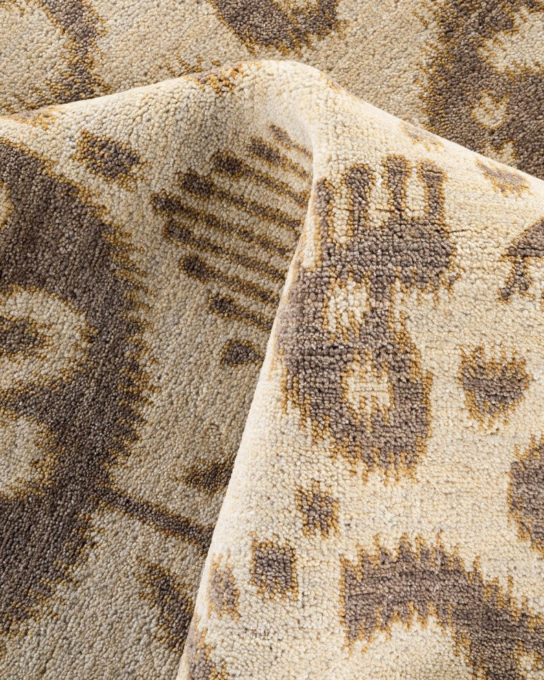 Ikat, One-of-a-Kind Hand-Knotted Area Rug - Beige, 8' 3" x 10' 2"