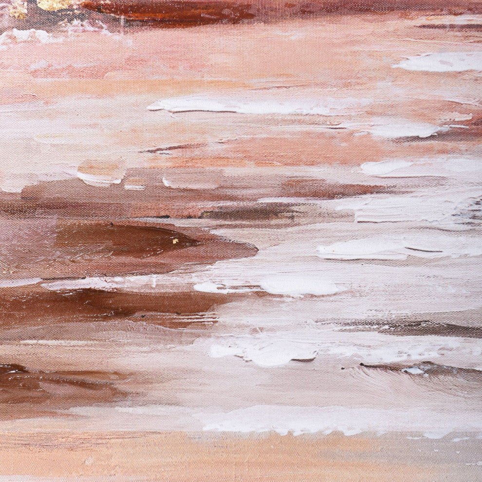 Warm Beach Scenic Art Print on Canvas- Framed