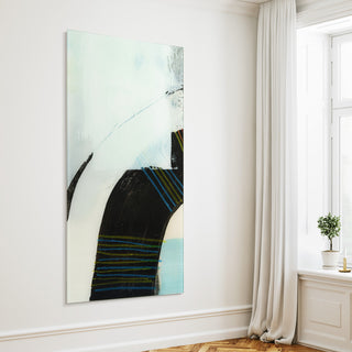 "Kabuki" Frameless Free Floatingtempered Glass Wall Art, A