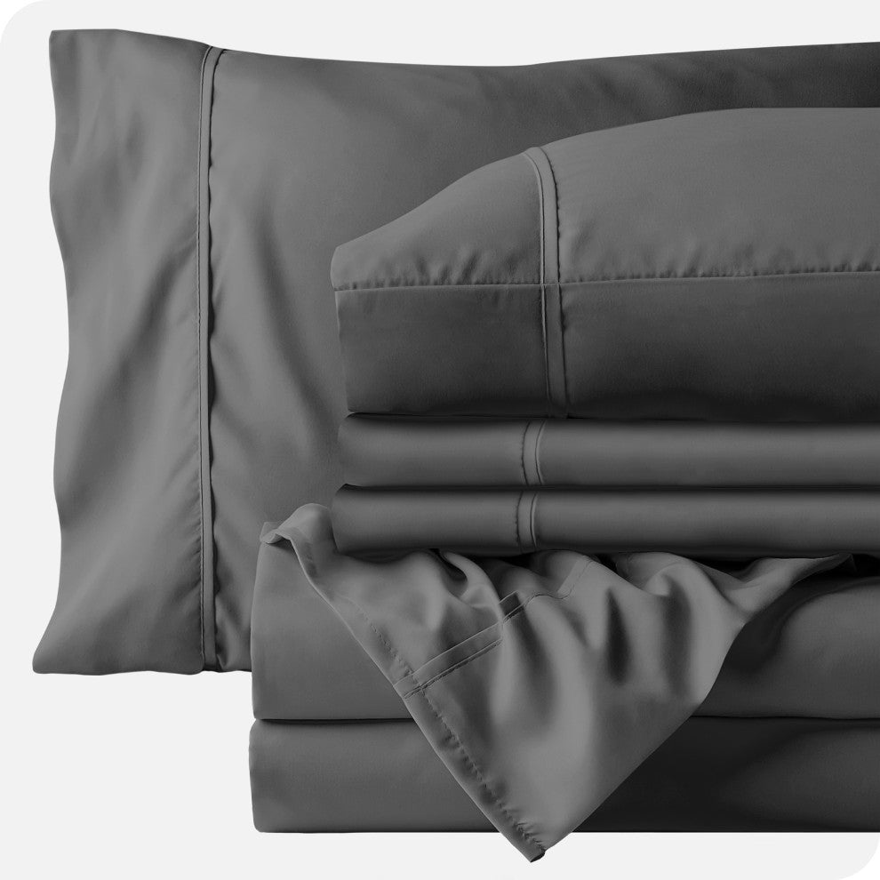 Bare Home 6-Piece Microfiber Sheet Set, Gray, King