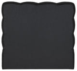 Deco Boucle Fabric Upholstered Full Bed, Black, Twin