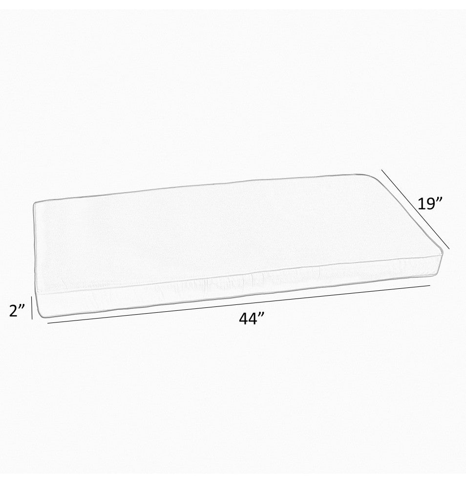 Sorra Home Gardenia Seaglass Outdoor/Indoor Corded Bench Cushion 44x19x2"