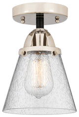 Small Cone Semi-Flush Mount, Black Polished Nickel, Seedy, Seedy