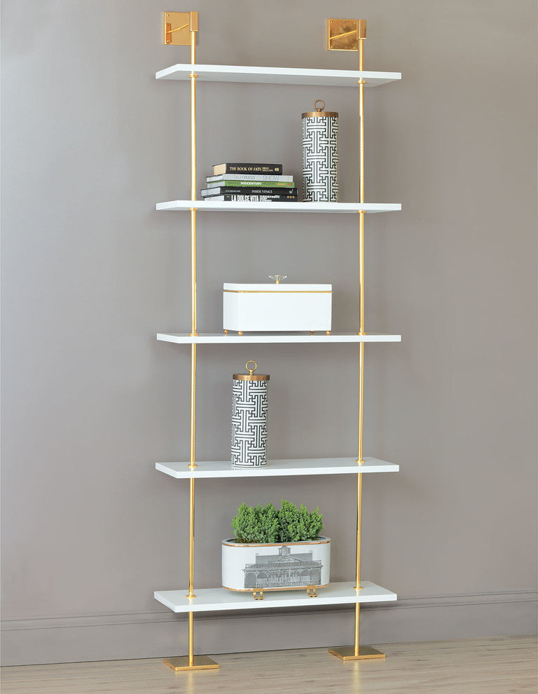 Marais 3-Tier White/Gold Shelf