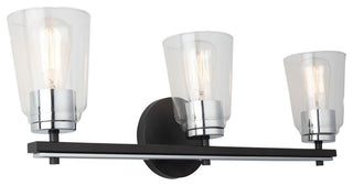 Essex - Bathroom Vanity - Black/Chrome - 3-Light