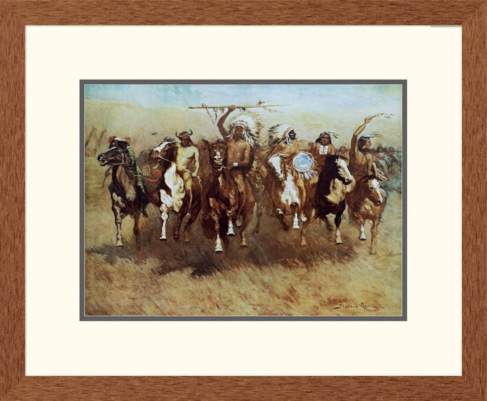 "Victory Dance" Framed Digital Print by Frederic Remington, 25x21"