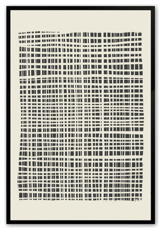 Satin Black 16" x 20" Cross Hatched Lines Framed Print