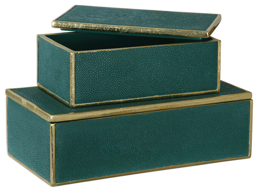 Uttermost Karis Emerald Green Boxes, Set of 2