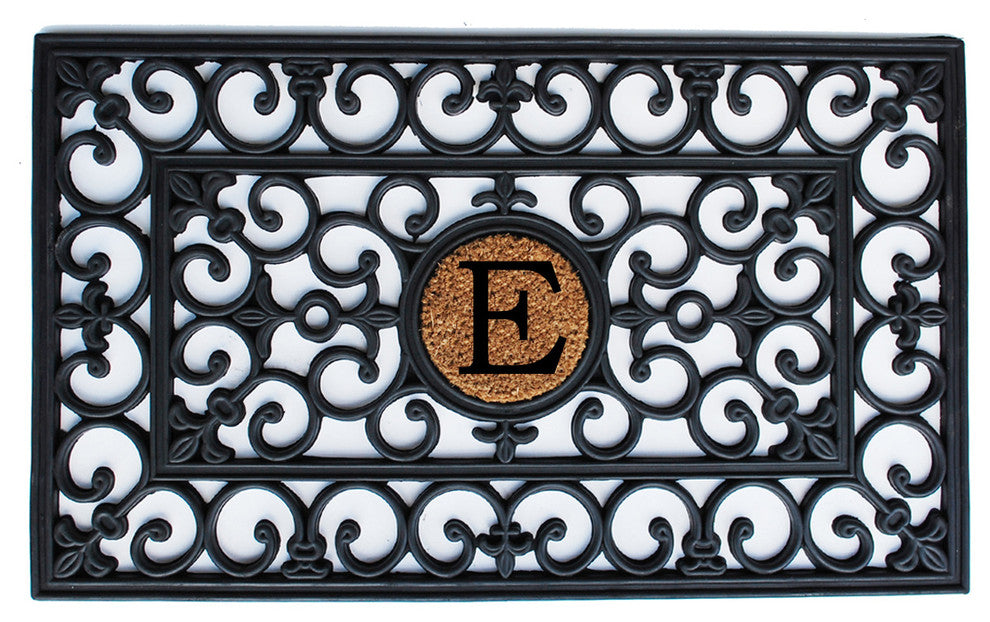 Rubber Monogram Doormat 18"x30", Letter E