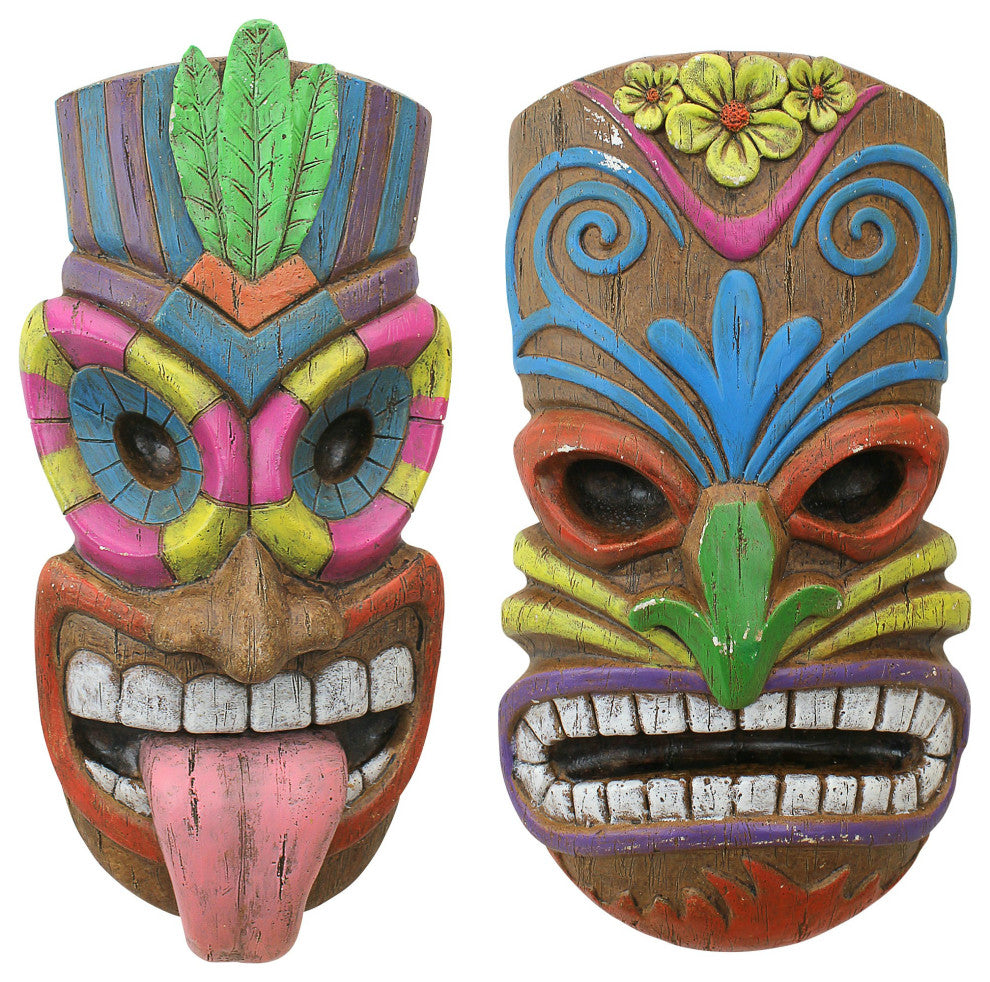 2-Piece Tiki Face Plaque Set